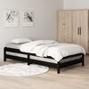 vidaXL Stack Bed without Mattress Black 75x190 cm Small Single Solid Wood Pine