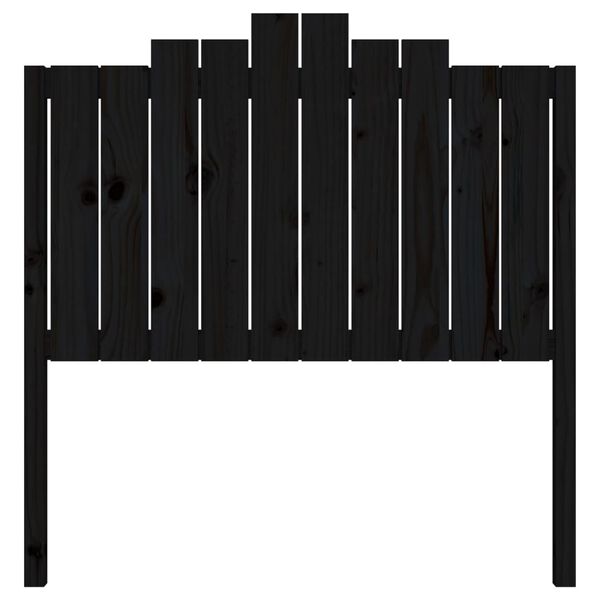 vidaXL Bed Headboard Black 106x4x110 cm Solid Wood Pine
