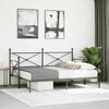 vidaXL Daybed with Trundle without Mattress Black 80x200 cm Steel