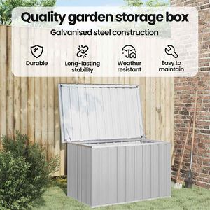 vidaXL Garden Storage Box Grey 109x67x65 cm