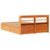vidaXL Bed Frame with Headboard Wax Brown 120x200 cm Solid Wood Pine