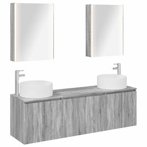 vidaXL Bathroom Cabinet Set 5 pcs Grey Sonoma Engineered Wood
