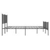 vidaXL Metal Bed Frame without Mattress with Footboard Black 140x190cm
