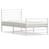 vidaXL Metal Bed Frame without Mattress with Footboard White 80x200cm
