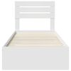 vidaXL Bed Frame Manual White and Silver 75 x 190 cm Engineered Wood