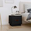 vidaXL Bedside Cabinet Black 40x34x35 cm Solid Wood Pine