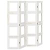 vidaXL Room Divider 4 Panels White Solid Wood Paulownia