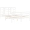 vidaXL Bed Frame without Mattress White King Size Solid Wood