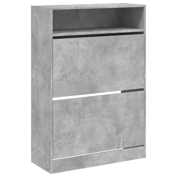 vidaXL Shoe Cabinet with 2 Flip-Drawers Concrete Grey 80x34x116 cm