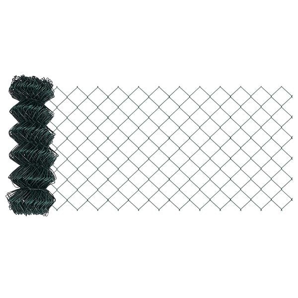 vidaXL Fence Post Green 10 x 0.6 m (60 x 60 mm mesh) Steel and PVC