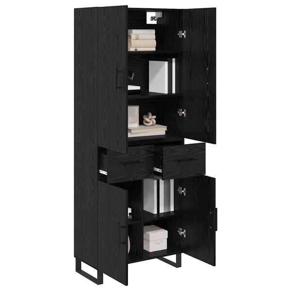 vidaXL Highboard with Drawer 2 pcs Black Oak 69.5 x 34 x 180 cm