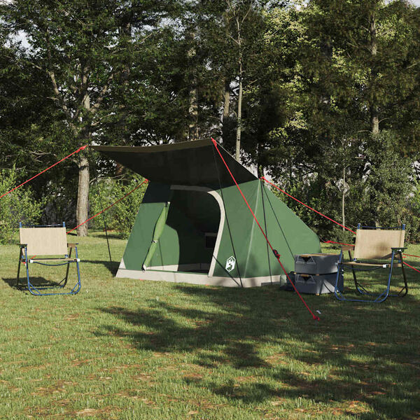 vidaXL Camping Tent with Roof Green 282 x 225 x 154 cm Taffeta