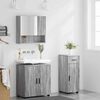 vidaXL Bathroom Furniture Set with Drawer with Door 3 pcs Grey Sonoma
