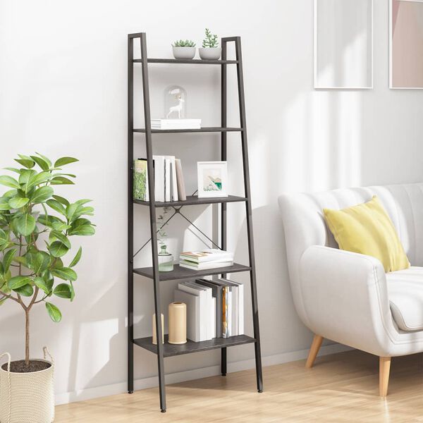 vidaXL 5-Tier Standing Shelf Black 56x35x174 cm