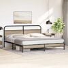 vidaXL Metal Bed Frame without Mattress Smoked Oak 193x203 cm