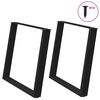 vidaXL Dining Table Legs U-Shaped 2 pcs Black 100x(72-73) cm Steel