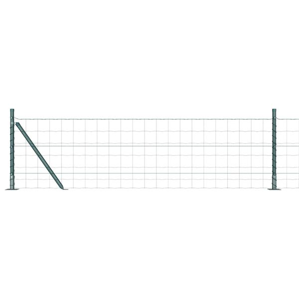 vidaXL Fence with Posts Green 0.6 x 10 m Steel