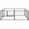 vidaXL Dog Kennel Black 4 m&sup2; Steel
