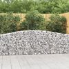 vidaXL Arched Gabion Baskets 4 pcs 400x30x80/100 cm Galvanised Iron