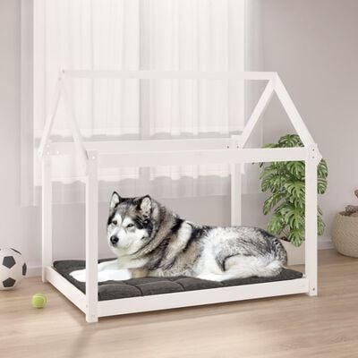 vidaXL Dog Bed White 111x80x100 cm Solid Wood Pine