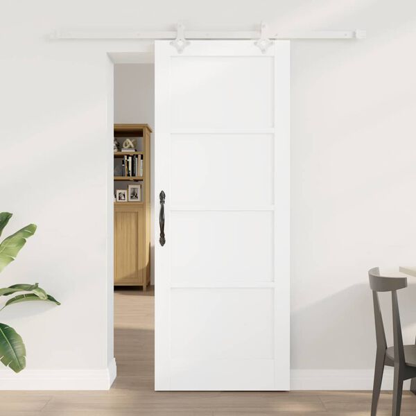 vidaXL Sliding Door White 78 x 202 cm Solid Pine Wood