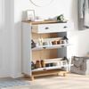 vidaXL Shoe Cabinet ASKIM White 85 x 35 x 108 cm Solid Pine Wood