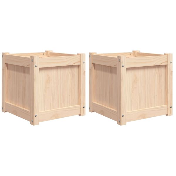 vidaXL Garden Planters 2 pcs Solid Wood Pine
