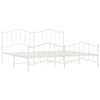 vidaXL Metal Bed Frame without Mattress with Footboard White 193x203cm