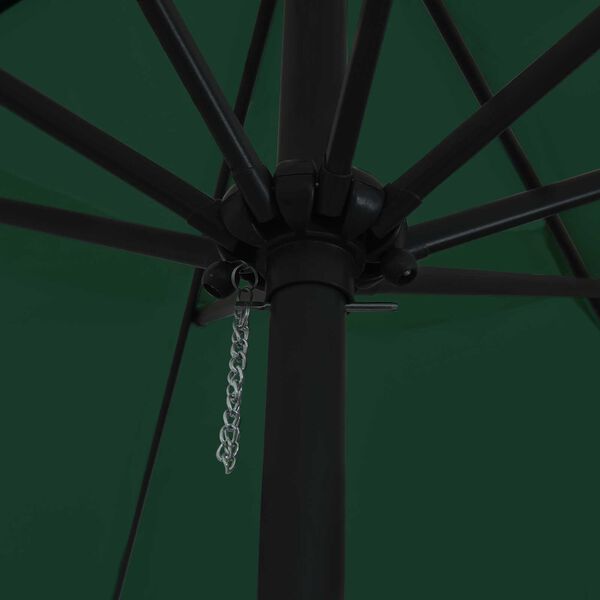 vidaXL Garden Parasol Green and Black 395 x 395 x 245 cm