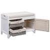 vidaXL Hall Bench White 70x33.5x45 cm Paulownia Wood