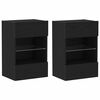vidaXL TV Cabinet Set 2 pcs Black 40 x 30 x 60.5 cm Engineered Wood