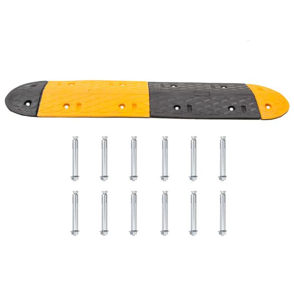 vidaXL Speed Hump Yellow&Black 420x32.5x4 cm Rubber