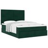 vidaXL Ottoman Bed with Mattresses Dark Green 140x200cm Velvet