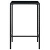 vidaXL Garden Bar Table Black 70x70x110 cm Poly Rattan and Glass