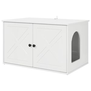 vidaXL Cat House Gloss White 85 x 55 x 50 cm Engineered Wood