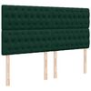 vidaXL Box Spring Bed with Mattress Dark Green 200x200 cm Velvet
