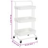 vidaXL 3-Tier Kitchen Trolley White 42x35x85 cm Iron and ABS