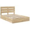 vidaXL Storage Bed with Drawer Sonoma Oak 160 x 200 cm Engineered Wood