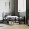 vidaXL Metal Bed Frame without Mattress with Footboard Black 100x200cm
