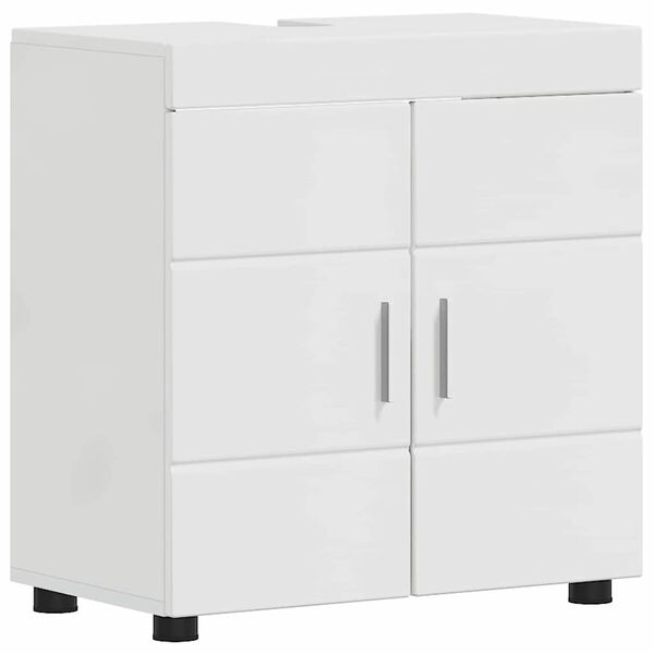 vidaXL Bathroom Furniture Set TULUM High Gloss White Engineered Wood