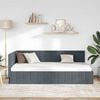 vidaXL Corner Bed Frame Dark Grey 100 cm x 200 cm Velvet
