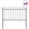vidaXL Garden Fence BOXTEL 9 pcs 15.3 x 1.2 m Powder-coated Steel Grey