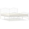 vidaXL Metal Bed Frame without Mattress with Footboard&nbsp;White 160x200cm