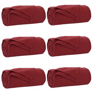 vidaXL Throw Blankets 6 pcs Bordeaux Red 240 x 220 cm 4.28 kg Fleece
