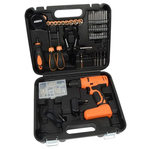 Br&uuml;der Mannesmann 55 Piece Cordless Drill Set 8 V 1.3 Ah