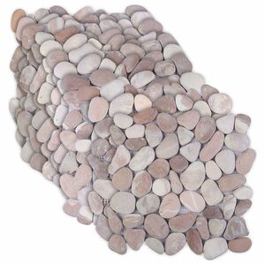 vidaXL Pebble Tiles Beige and Pale Pink 30 x 30 cm River Pebble