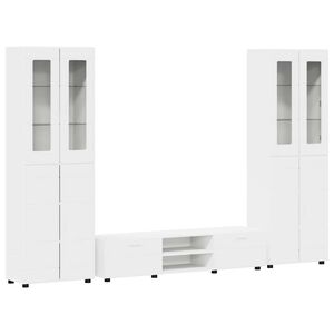vidaXL TV Cabinet Set with Drawer FLORIN White Engineered Wood