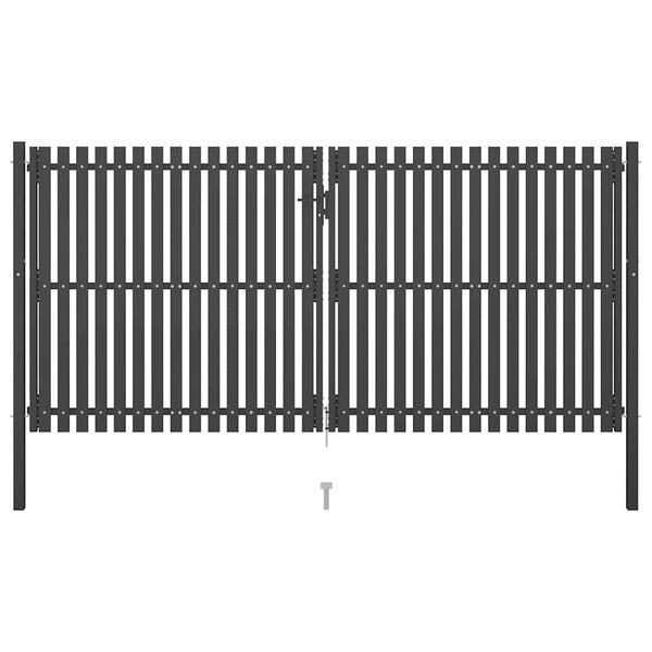 vidaXL Garden Fence Gate Steel 400x175 cm Anthracite
