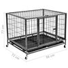 vidaXL Heavy Duty Dog Cage with Wheels Steel 98x72x77 cm