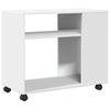 vidaXL Side Table with Wheels White 70x35x60 cm Engineered Wood